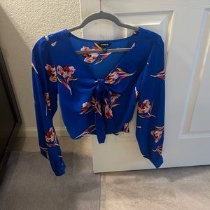 Express Crop Silk Blouse